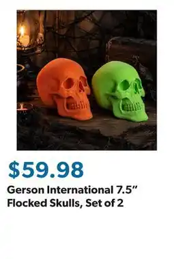 Sam's Club Gerson International 7.5 Flocked Skulls, Set of 2 offer