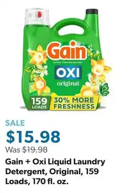Sam's Club Gain + Oxi Liquid Laundry Detergent, Original, 159 Loads, 170 fl. oz offer