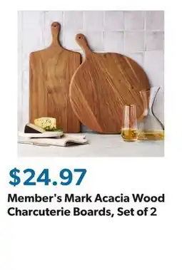 Sam's Club Member's Mark Acacia Wood Charcuterie Boards, Set of 2 offer