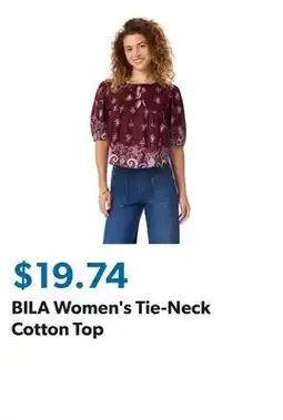 Sam's Club BILA Women's Tie-Neck Cotton Top offer