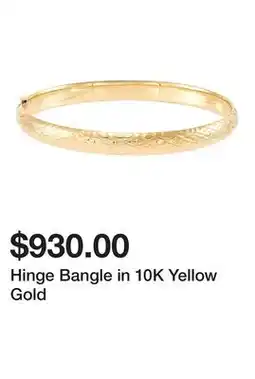Belk Hinge Bangle in 10K Yellow Gold offer