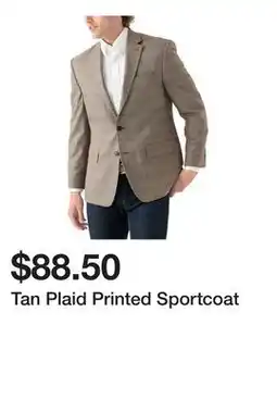 Belk Tan Plaid Printed Sportcoat offer