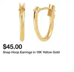 Belk Snap Hoop Earrings in 10K Yellow Gold offer
