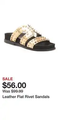 TJ Maxx Leather Flat Rivet Sandals offer