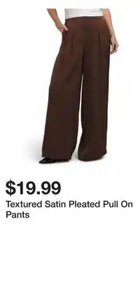 TJ Maxx Textured Satin Pleated Pull On Pants offer