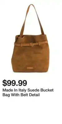 TJ Maxx Made In Italy Suede Bucket Bag With Belt Detail offer