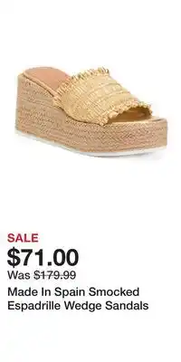 TJ Maxx Made In Spain Smocked Espadrille Wedge Sandals offer