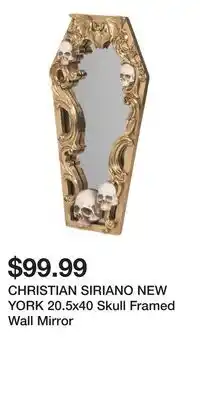 TJ Maxx CHRISTIAN SIRIANO NEW YORK 20.5x40 Skull Framed Wall Mirror offer