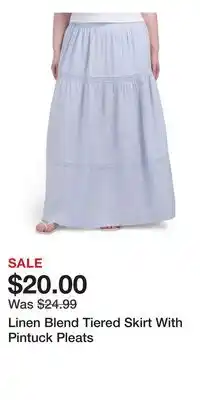 TJ Maxx Linen Blend Tiered Skirt With Pintuck Pleats offer