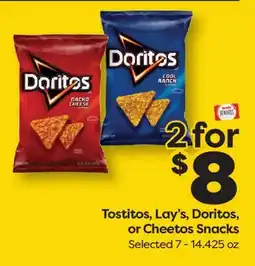 Weis Markets Tostitos, Lay's, Doritos, or Cheetos Snacks offer