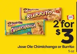 Weis Markets Jose Ole Chimichanga or Burrito offer