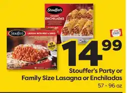 Weis Markets Stouffer's Party or Family Size Lasagna or Enchiladas offer
