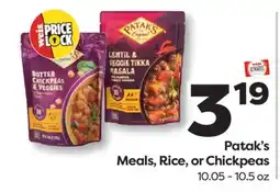 Weis Markets Patak's Meals, Rice, or Chickpeas offer