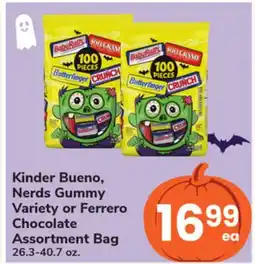 ACME Kinder Bueno, Nerds Gummy Variety or Ferrero Chocolate Assortment Bag offer