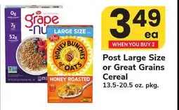 ACME Post Large Size or Great Grains Cereal offer