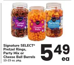 ACME Signature SELECT Pretzel Rings, Party Mix or Cheese Ball Barrels offer
