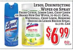 Trade Fair Supermarket LYSOL DISINFECTING WIPES OR SPRAY offer