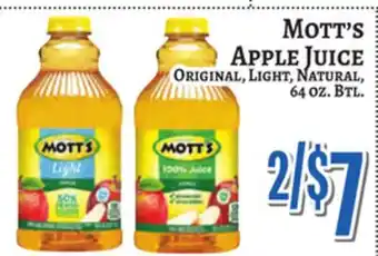 Trade Fair Supermarket Mott's APPLE JUICE offer