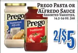 Trade Fair Supermarket Prego PASTA OR ALFREDO SAUCE offer
