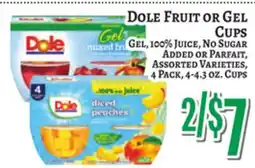 Trade Fair Supermarket DOLE FRUIT OR GEL CUPS offer