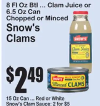 SuperFresh Snow's Clams offer