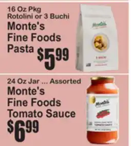 SuperFresh Monte's Fine Foods Pasta and Tomato Sauce offer