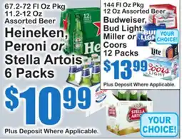 SuperFresh Heineken, Peroni or Stella Artois offer