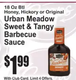 SuperFresh 18 Oz Btl Honey, Hickory or Original Urban Meadow Sweet & Tangy Barbecue Sauce offer