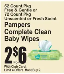 SuperFresh Pampers Complete Clean Baby Wipes offer