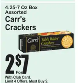 SuperFresh 4.25-7 Oz Box Assorted Carr's Crackers offer