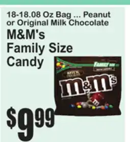 SuperFresh 18-18.08 Oz Bag ... Peanut or Original Milk Chocolate M&M's Family Size Candy offer