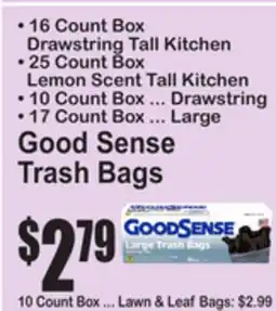 SuperFresh Good Sense Trash Bags offer