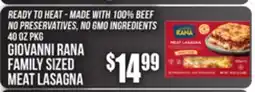 SuperFresh GIOVANNI RANA FAMILY SIZED MEAT LASAGNA offer