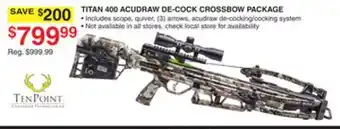 Dunham's Sports TITAN 400 ACUDRAW DE-COCK CROSSBOW PACKAGE offer