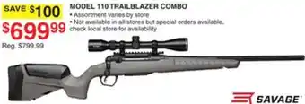 Dunham's Sports SAVAGE MODEL 110 TRAILBLAZER COMBO offer