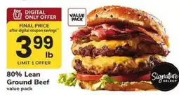 Safeway Signature SELECT 80% Lean Ground Beef offer