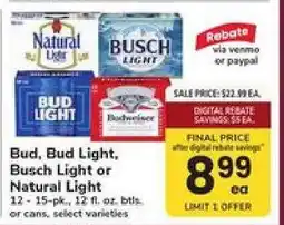 Safeway Bud, Bud Light, Busch Light or Natural Light offer
