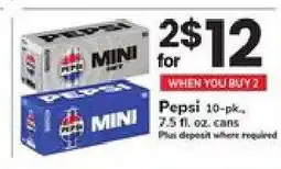 Safeway Pepsi Mini Cans offer