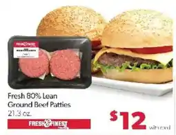 Family Fare Fresh pinest fresh 80% lean ground beef patties offer