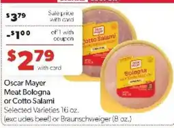 Family Fare Oscar Mayer Meat Bologna or Cotto Salami offer