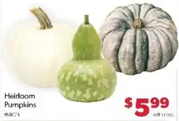 Family Fare Heirloom Pumpkins offer