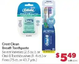 Family Fare Crest Clean Breath Toothpaste offer