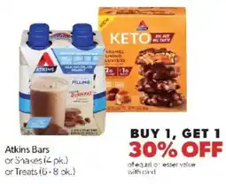 Family Fare Atkins Bars or Snakes or Treats offer