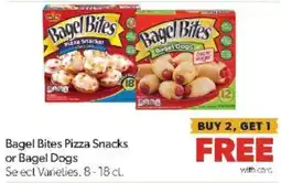 Family Fare Bagel Bites Pizza Snacks or Bagel Dogs offer