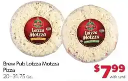 Family Fare Brew Pub Lotzza Motzza Pizza offer