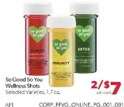 Family Fare So Good So You Wellness Shots offer