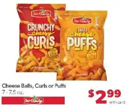 Family Fare Our Family Cheese Balls, Curls or Puffs offer