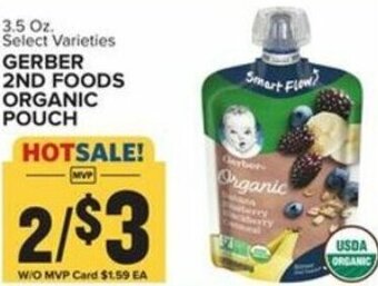 Food Lion Gerber 2nd Foods Organic Pouch offer