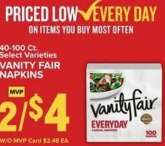 Food Lion Vanity Fair Napkins offer