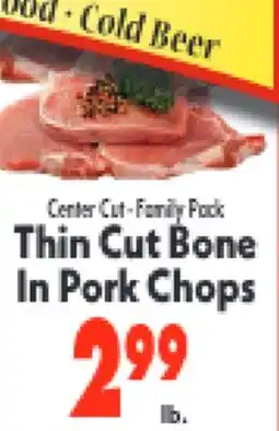 Marino's Supermarket Center Cut - Family Pack Thin Cut Bone In Pork Chops offer